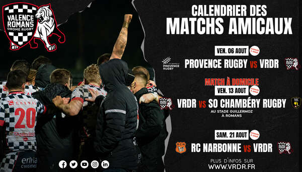 CALENDRIER DES MATCHS AMICAUX